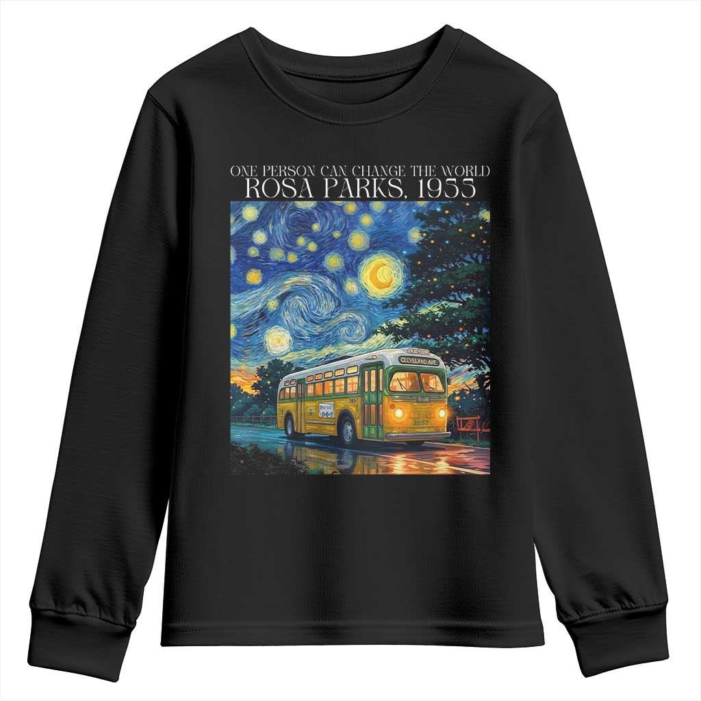 Rosa Parks Youth Sweatshirt Starry Night Van Gogh Black History African TS14 Black Print Your Wear