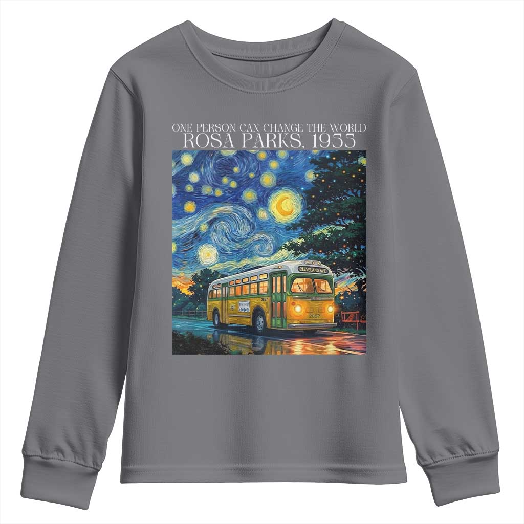 Rosa Parks Youth Sweatshirt Starry Night Van Gogh Black History African TS14 Charcoal Print Your Wear
