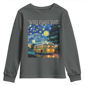 Rosa Parks Youth Sweatshirt Starry Night Van Gogh Black History African TS14 Dark Heather Print Your Wear