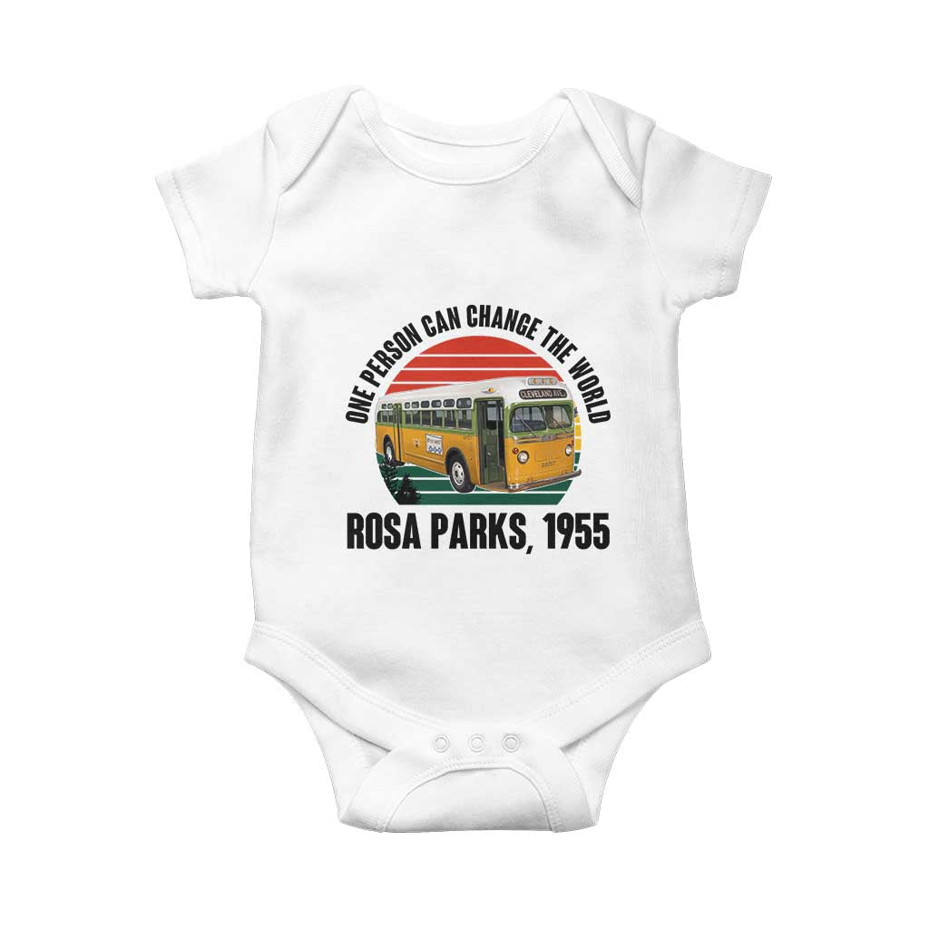 Rosa Parks Baby Onesie One Person Can Change The World TS14 White Print Your Wear