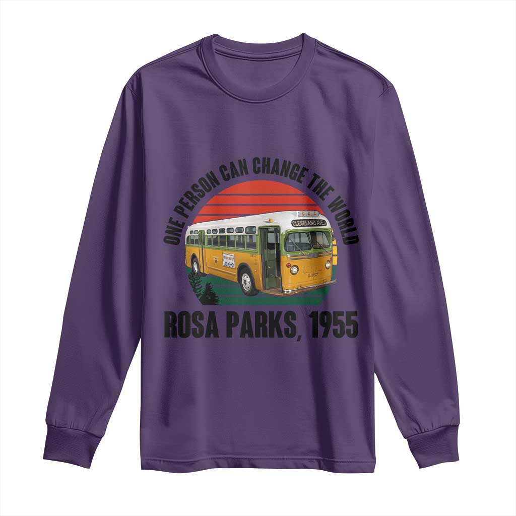Rosa Parks Long Sleeve Shirt One Person Can Change The World TS14 Purple Print Your Wear