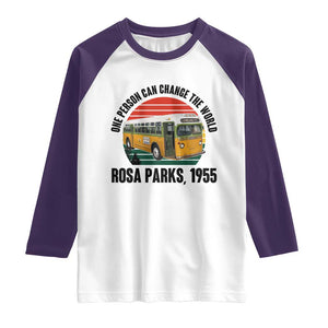 Rosa Parks Raglan Shirt One Person Can Change The World TS14 White Purple Print Your Wear