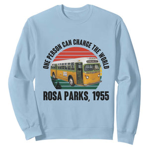 Rosa Parks Sweatshirt One Person Can Change The World TS14 Light Blue Print Your Wear