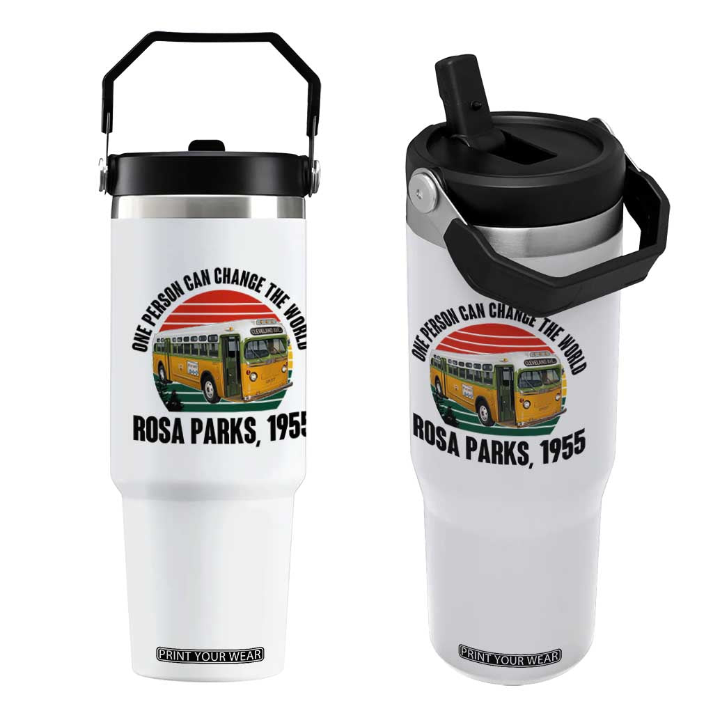 Rosa Parks Flip Straw Tumbler One Person Can Change The World TS14 One Size: 30 oz White Print Your Wear