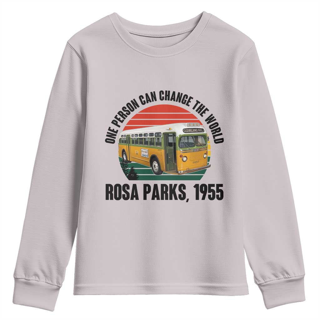 Rosa Parks Youth Sweatshirt One Person Can Change The World TS14 Ice Gray Print Your Wear