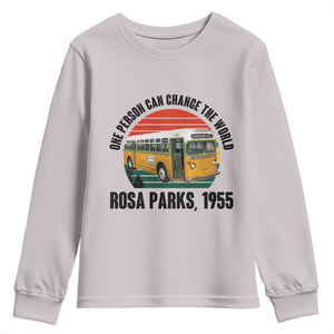 Rosa Parks Youth Sweatshirt One Person Can Change The World TS14 Ice Gray Print Your Wear