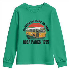 Rosa Parks Youth Sweatshirt One Person Can Change The World TS14 Irish Green Print Your Wear