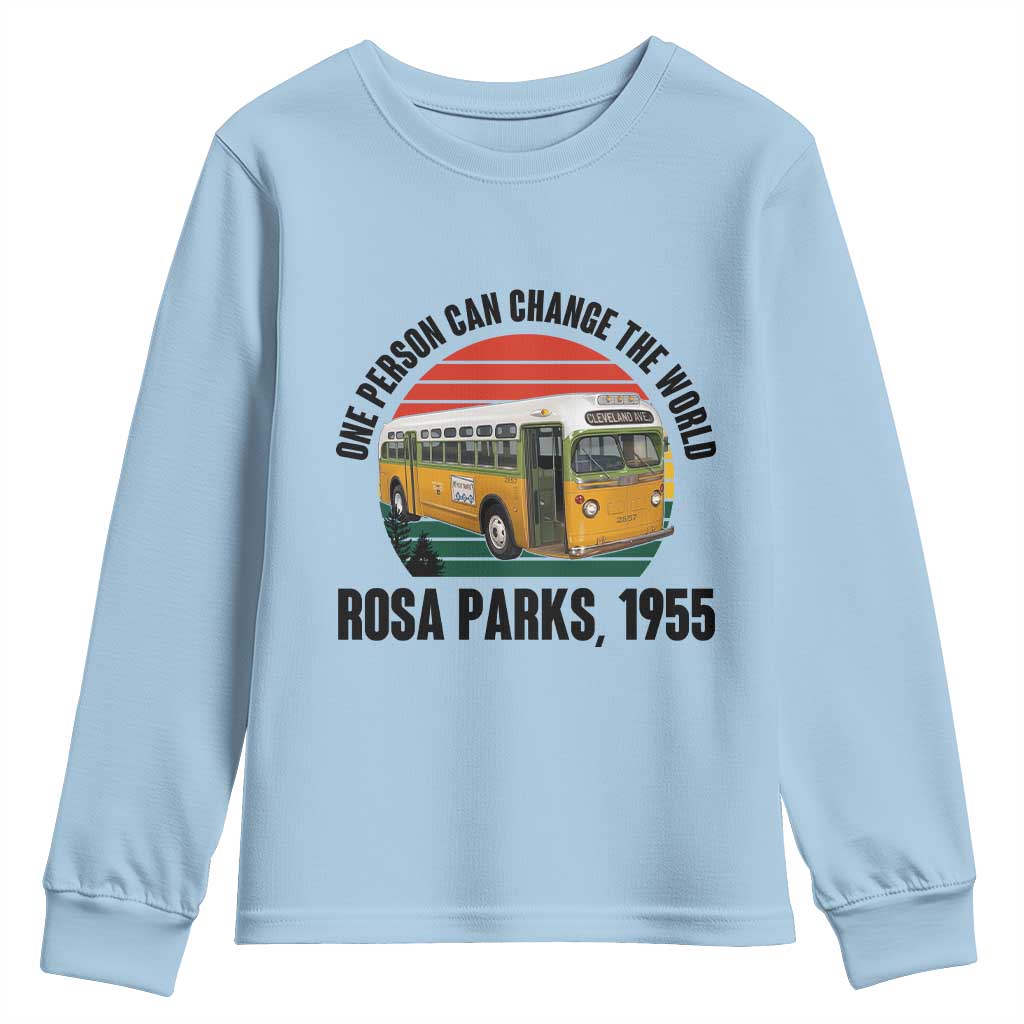 Rosa Parks Youth Sweatshirt One Person Can Change The World TS14 Light Blue Print Your Wear