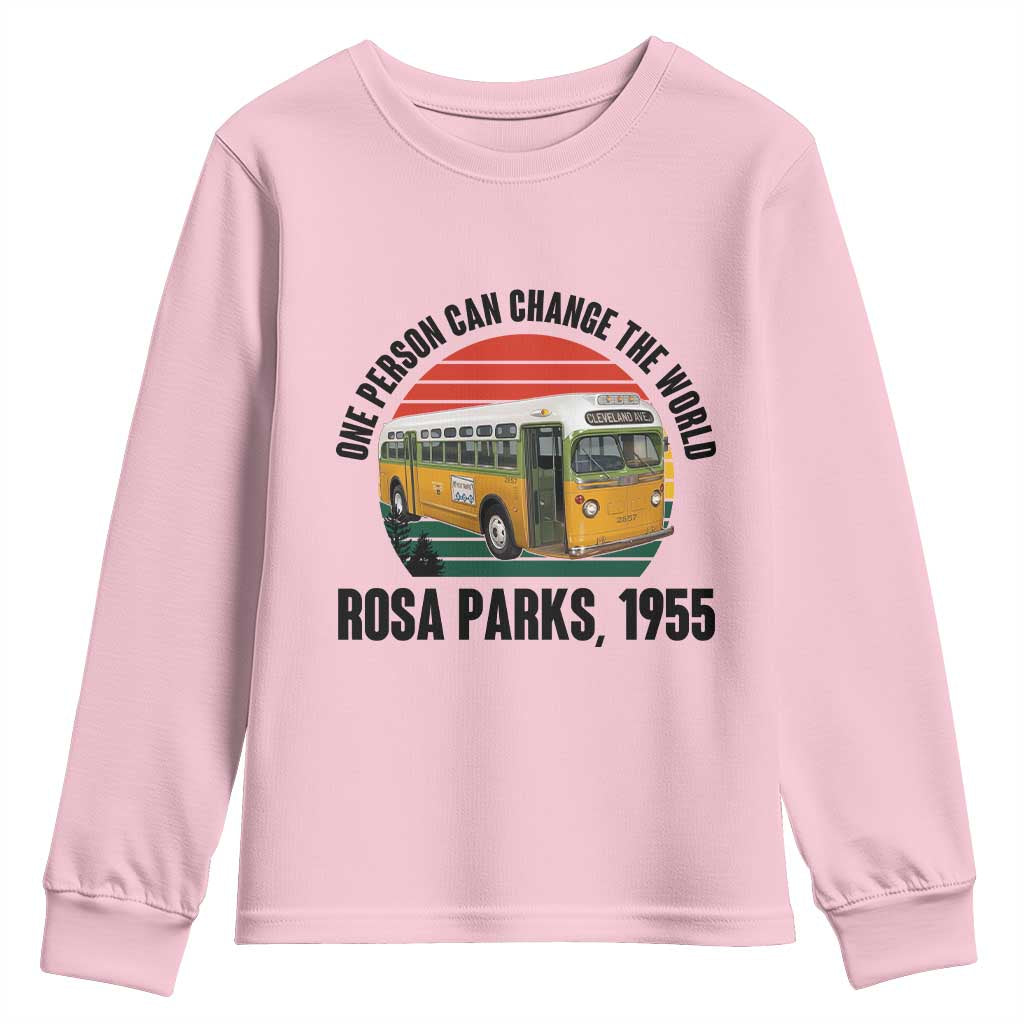 Rosa Parks Youth Sweatshirt One Person Can Change The World TS14 Light Pink Print Your Wear