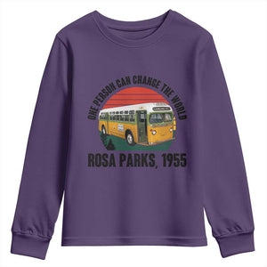 Rosa Parks Youth Sweatshirt One Person Can Change The World TS14 Purple Print Your Wear