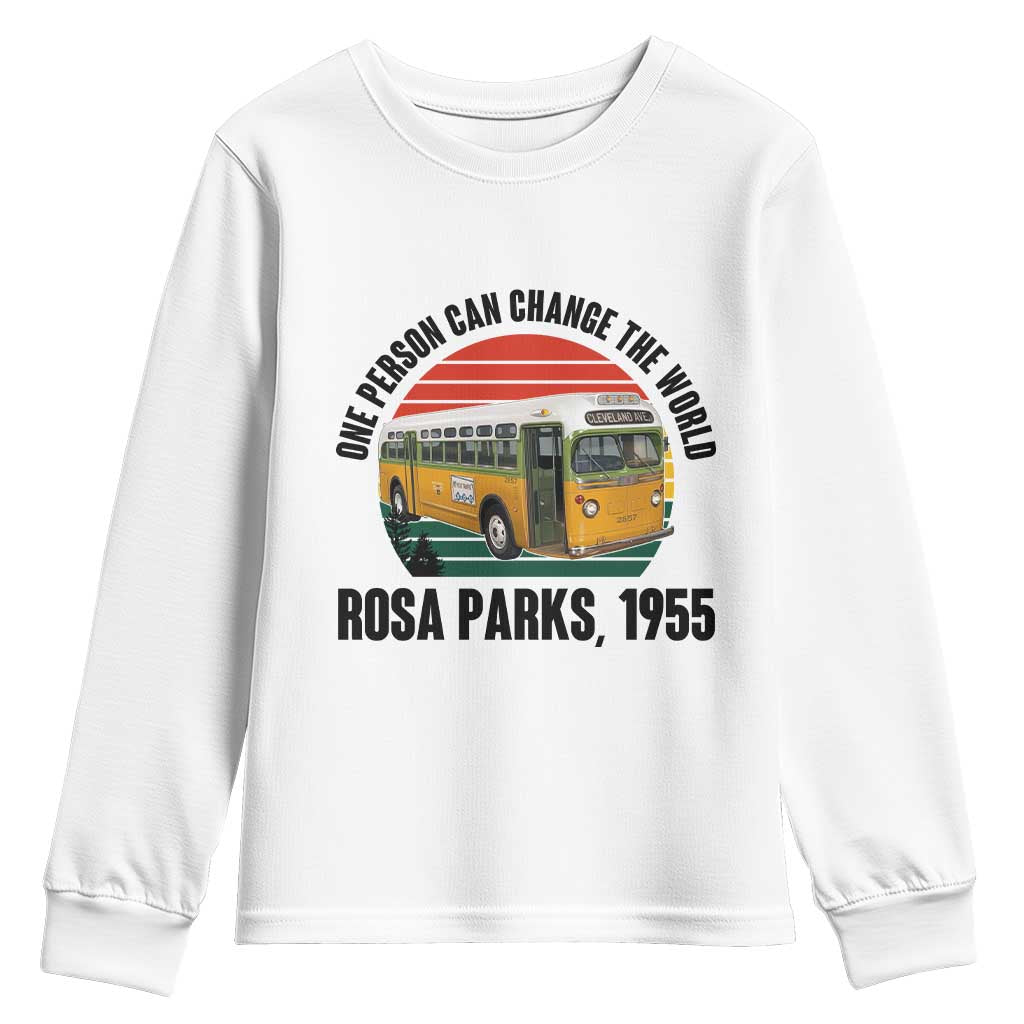 Rosa Parks Youth Sweatshirt One Person Can Change The World TS14 White Print Your Wear