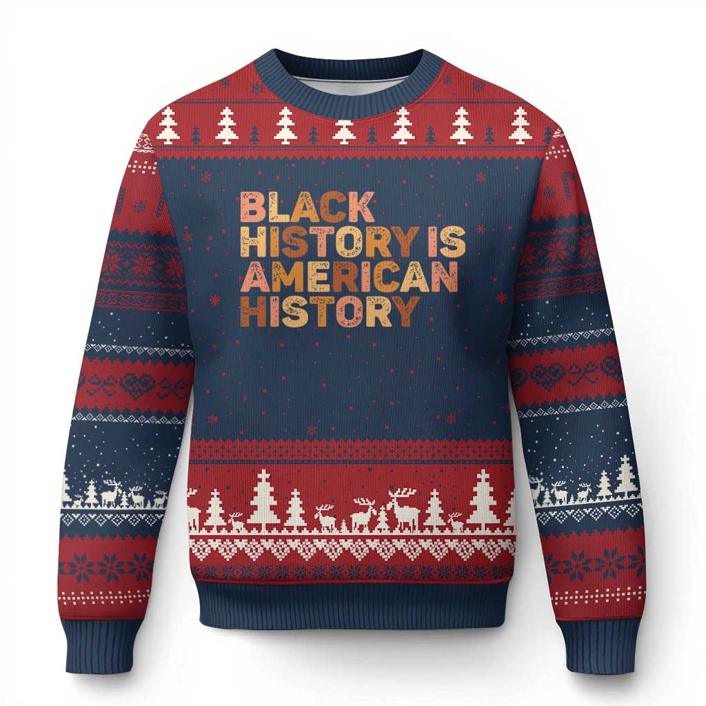 Black History Melanin African American Pride Ugly Christmas Sweater TS14 Navy Red Print Your Wear