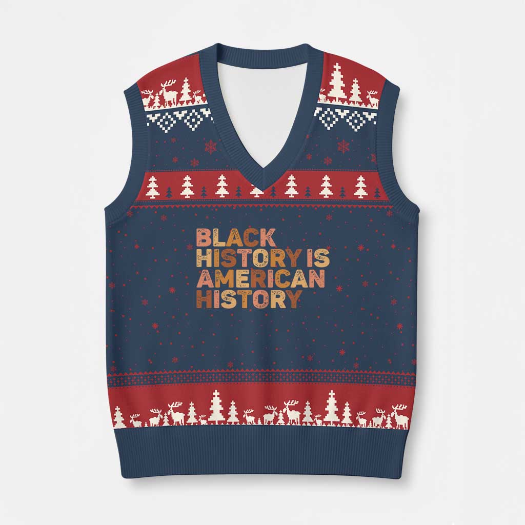 Black History Melanin African American Pride V-Neck Knit Sweater Vest TS14 Navy Red Print Your Wear