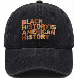 Black History Melanin African American Pride Washed Cotton Baseball Cap TS14 Washed Cap Universal Fit Black Print Your Wear