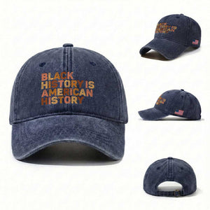 Black History Melanin African American Pride Washed Cotton Baseball Cap TS14 Washed Cap Universal Fit Navy Print Your Wear