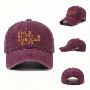 Black History Melanin African American Pride Washed Cotton Baseball Cap TS14 Washed Cap Universal Fit Burgundy Print Your Wear