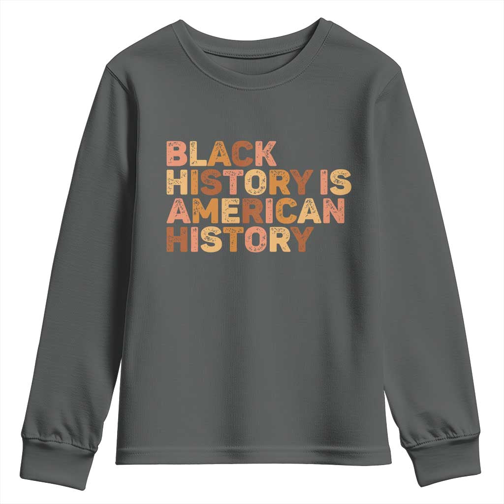 Black History Melanin African American Pride Youth Sweatshirt TS14 Dark Heather Print Your Wear