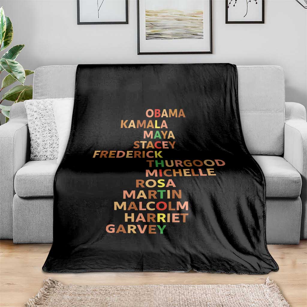 Black Leader History Melanin African American Pride Throw Blanket TS14 Print Your Wear