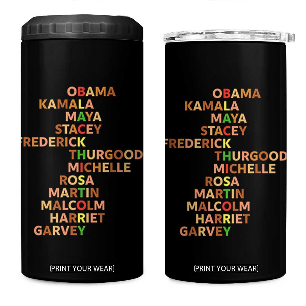 Black Leader History Melanin African American Pride 4 in 1 Can Cooler Tumbler TS14 One Size: 16 oz Black Print Your Wear