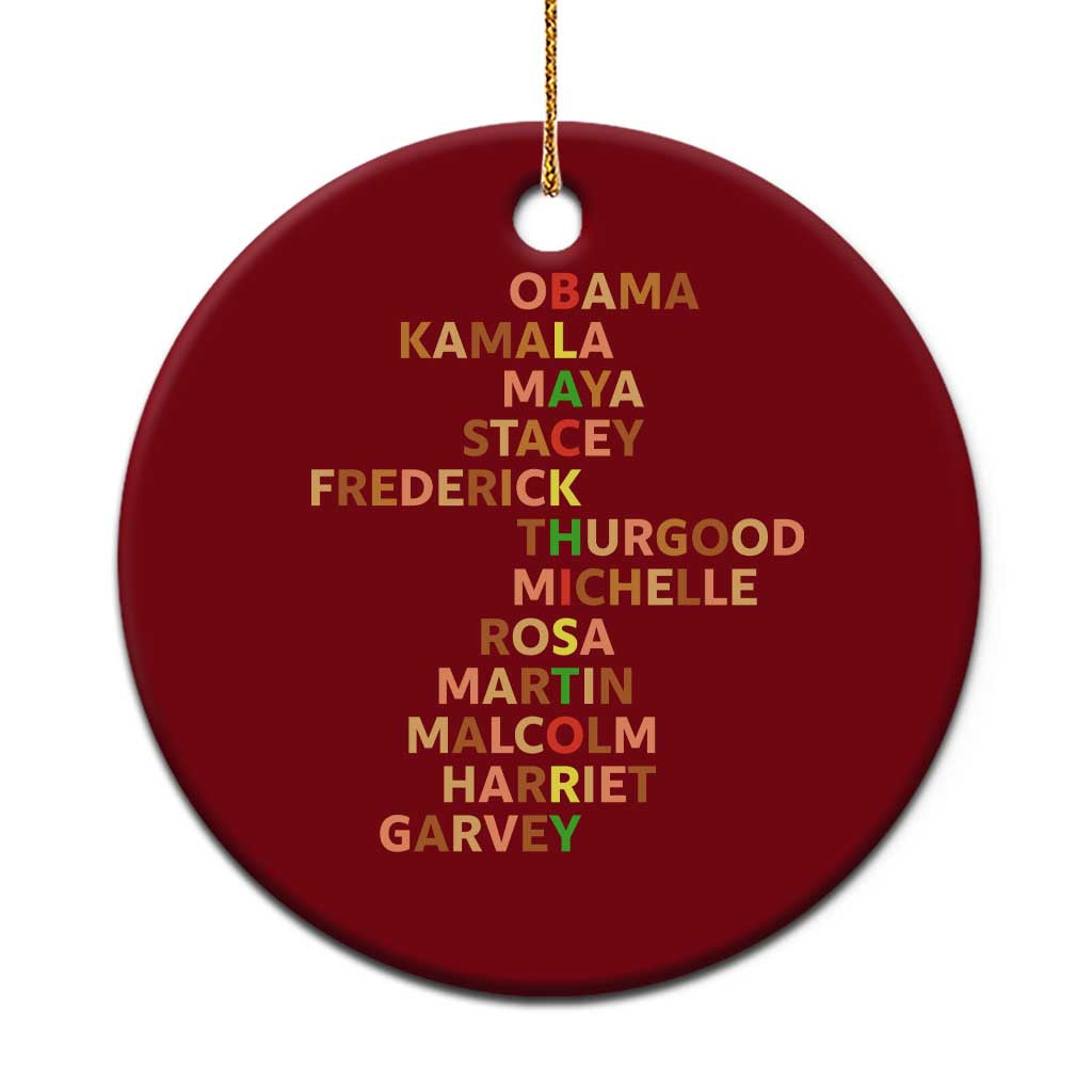 Black Leader History Melanin African American Pride Ceramic Ornament TS14 1pc Red Print Your Wear