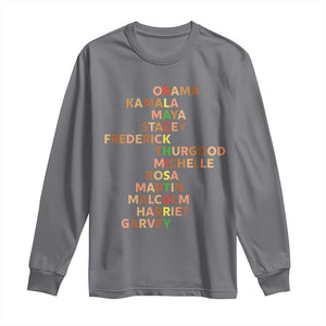 Black Leader History Melanin African American Pride Long Sleeve Shirt TS14 Charcoal Print Your Wear