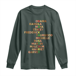 Black Leader History Melanin African American Pride Long Sleeve Shirt TS14 Dark Forest Green Print Your Wear