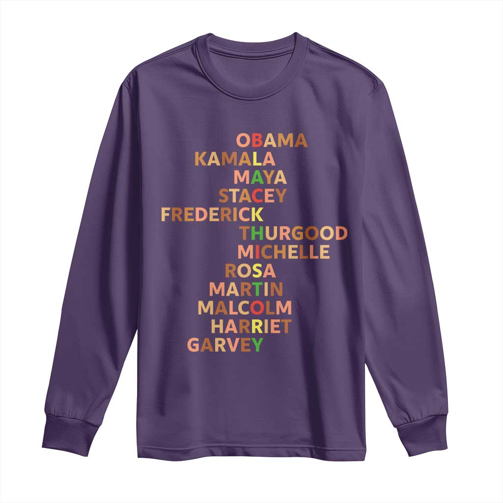 Black Leader History Melanin African American Pride Long Sleeve Shirt TS14 Purple Print Your Wear