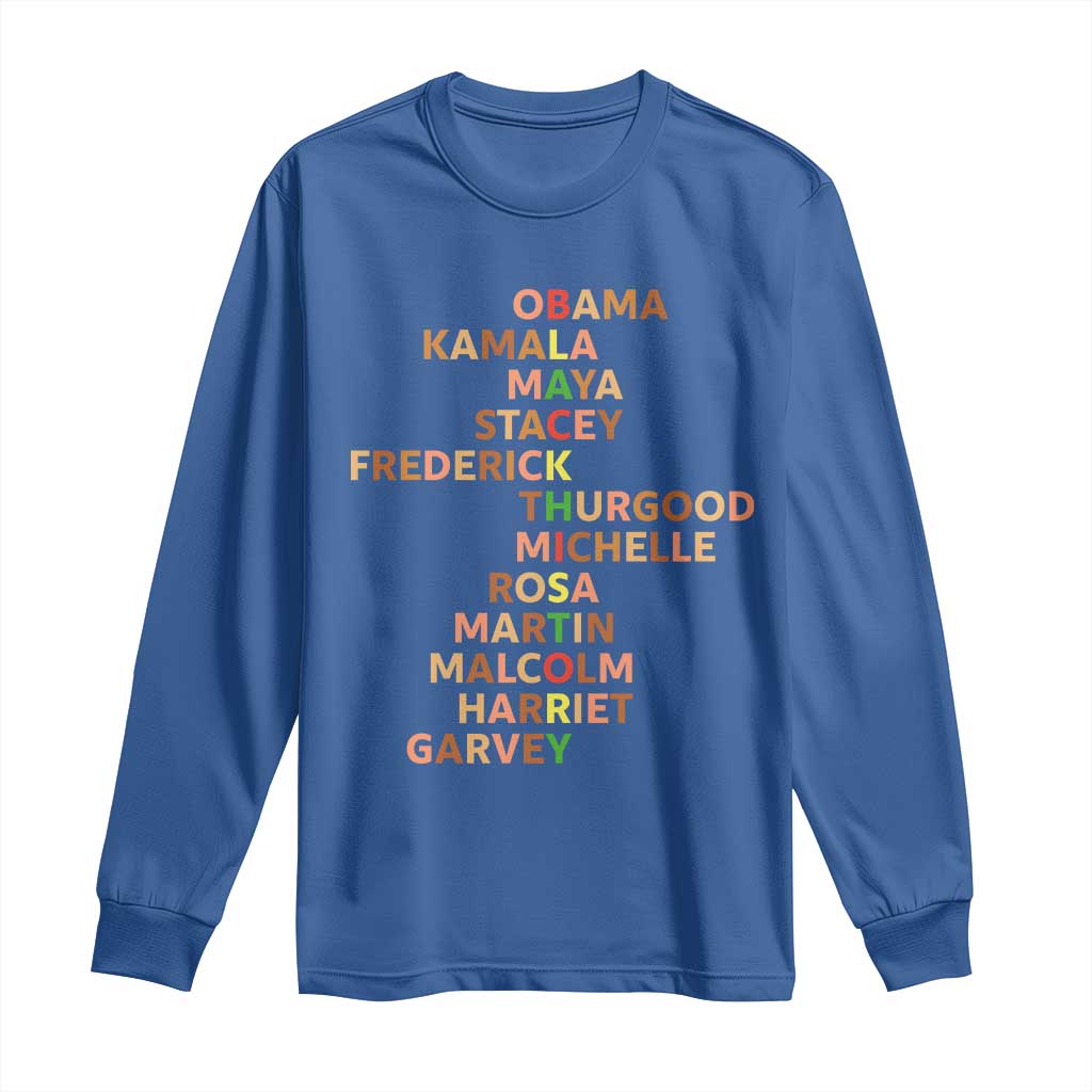 Black Leader History Melanin African American Pride Long Sleeve Shirt TS14 Royal Blue Print Your Wear