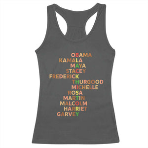 Black Leader History Melanin African American Pride Racerback Tank Top TS14 Dark Heather Print Your Wear