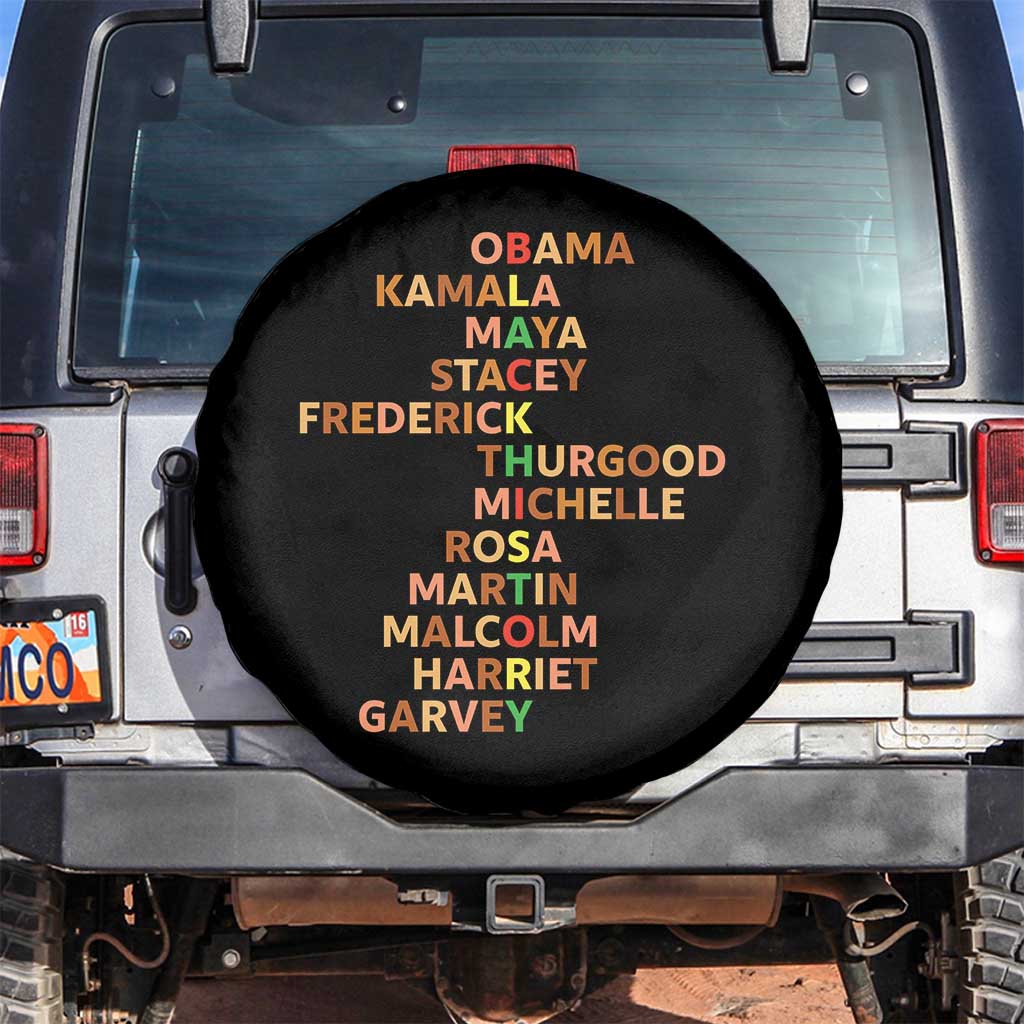 Black Leader History Melanin African American Pride Spare Tire Cover TS14 No hole Black Print Your Wear