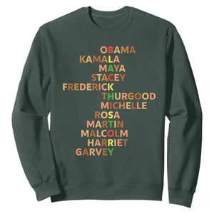 Black Leader History Melanin African American Pride Sweatshirt TS14 Dark Forest Green Print Your Wear