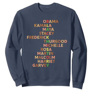 Black Leader History Melanin African American Pride Sweatshirt TS14 Navy Print Your Wear