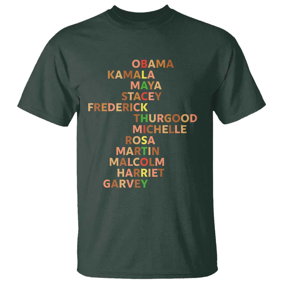 Black Leader History Melanin African American Pride T Shirt TS14 Dark Forest Green Print Your Wear
