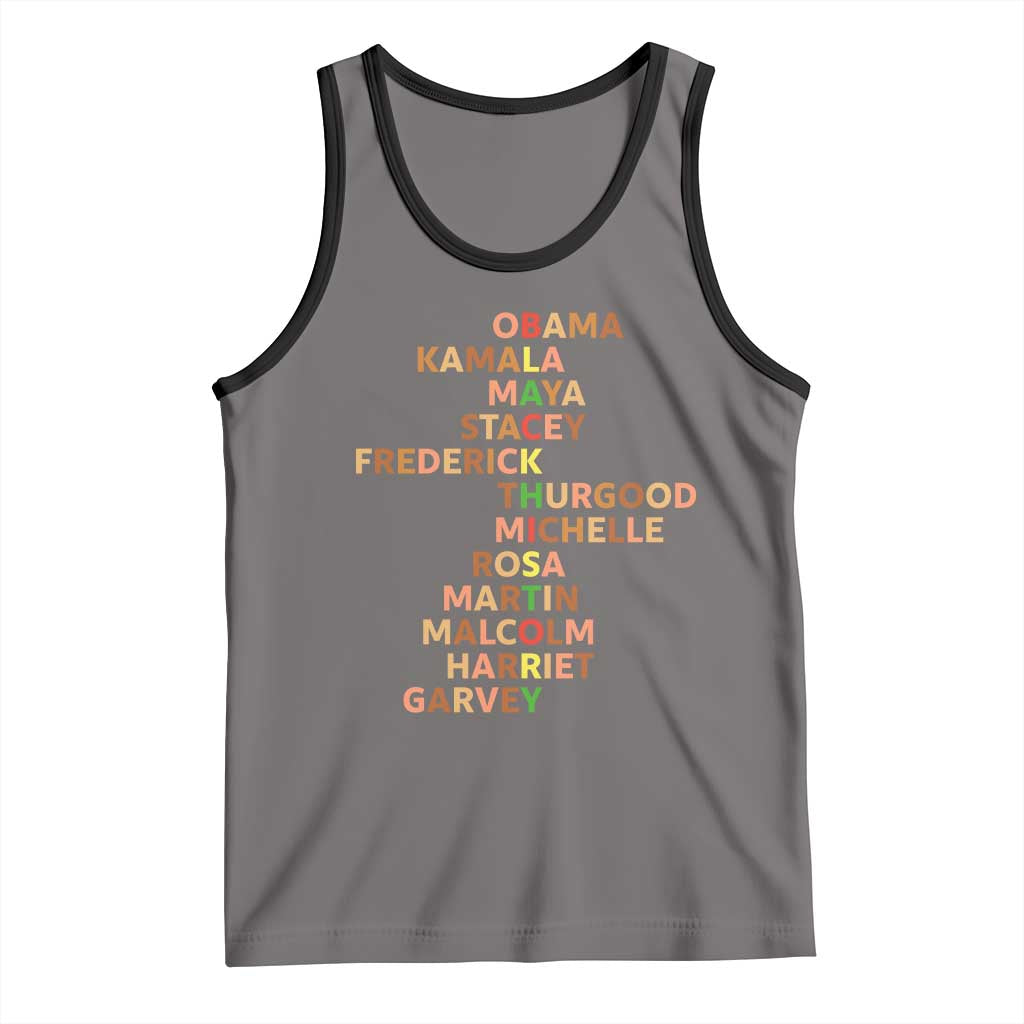 Black Leader History Melanin African American Pride Tank Top TS14 Deep Heather Black Print Your Wear