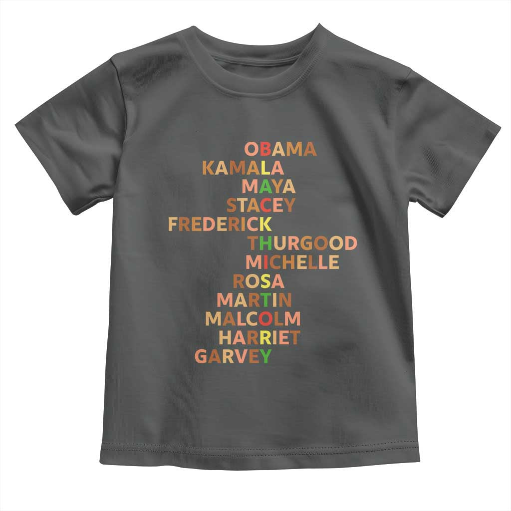 Black Leader History Melanin African American Pride Toddler T Shirt TS14 Dark Heather Print Your Wear