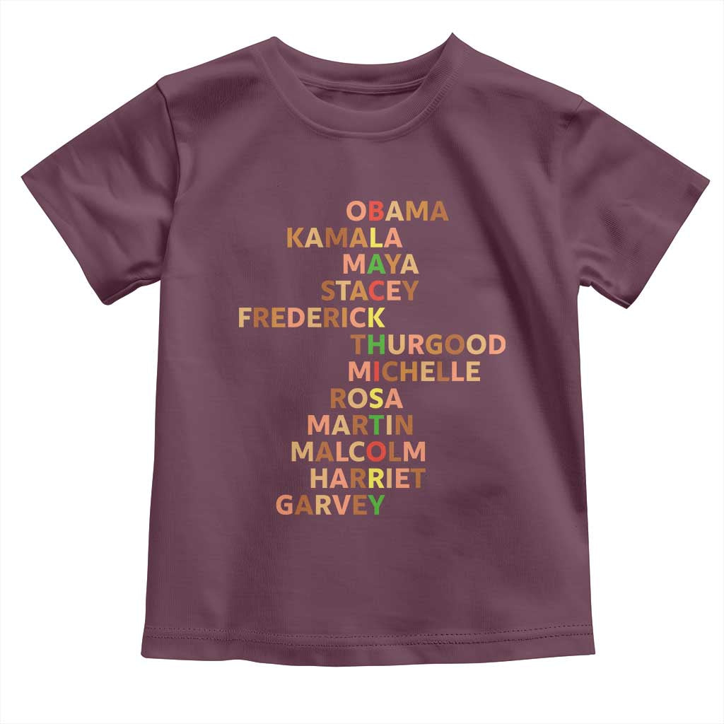 Black Leader History Melanin African American Pride Toddler T Shirt TS14 Maroon Print Your Wear