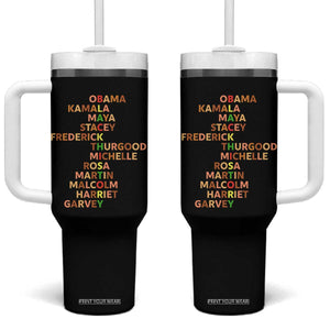 Black Leader History Melanin African American Pride Tumbler With Handle TS14 One Size: 40 oz Black Print Your Wear