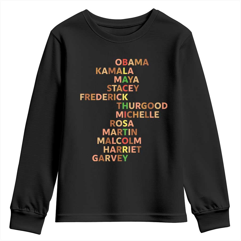Black Leader History Melanin African American Pride Youth Sweatshirt TS14 Black Print Your Wear
