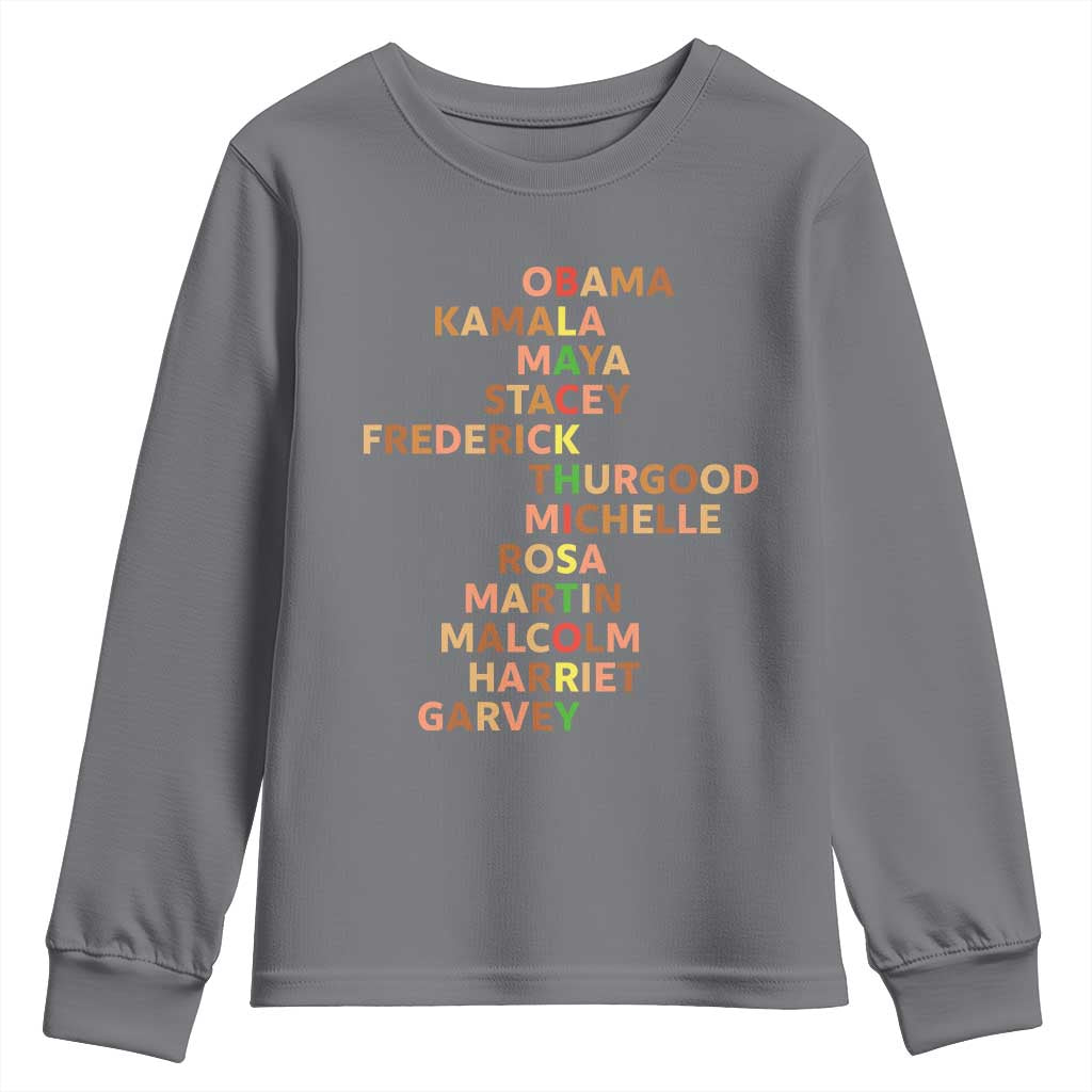 Black Leader History Melanin African American Pride Youth Sweatshirt TS14 Charcoal Print Your Wear