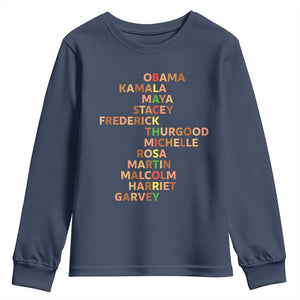 Black Leader History Melanin African American Pride Youth Sweatshirt TS14 Navy Print Your Wear