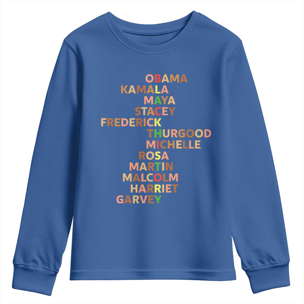 Black Leader History Melanin African American Pride Youth Sweatshirt TS14 Royal Blue Print Your Wear