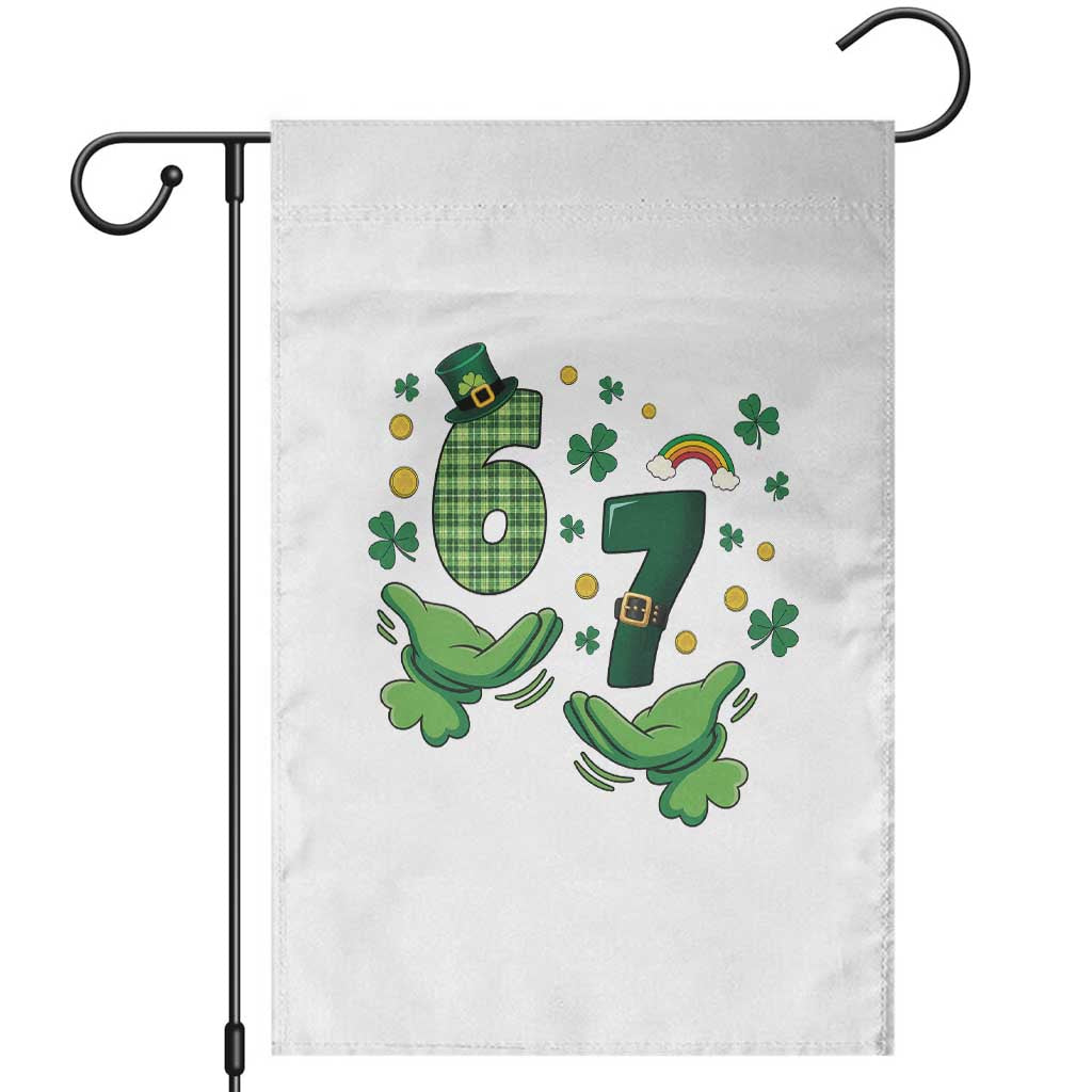67 St Patricks Day Garden Flag Funny Six Seven Hands Meme TS14 White Print Your Wear
