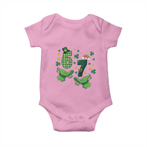 67 St Patricks Day Baby Onesie Funny Six Seven Hands Meme TS14 Light Pink Print Your Wear