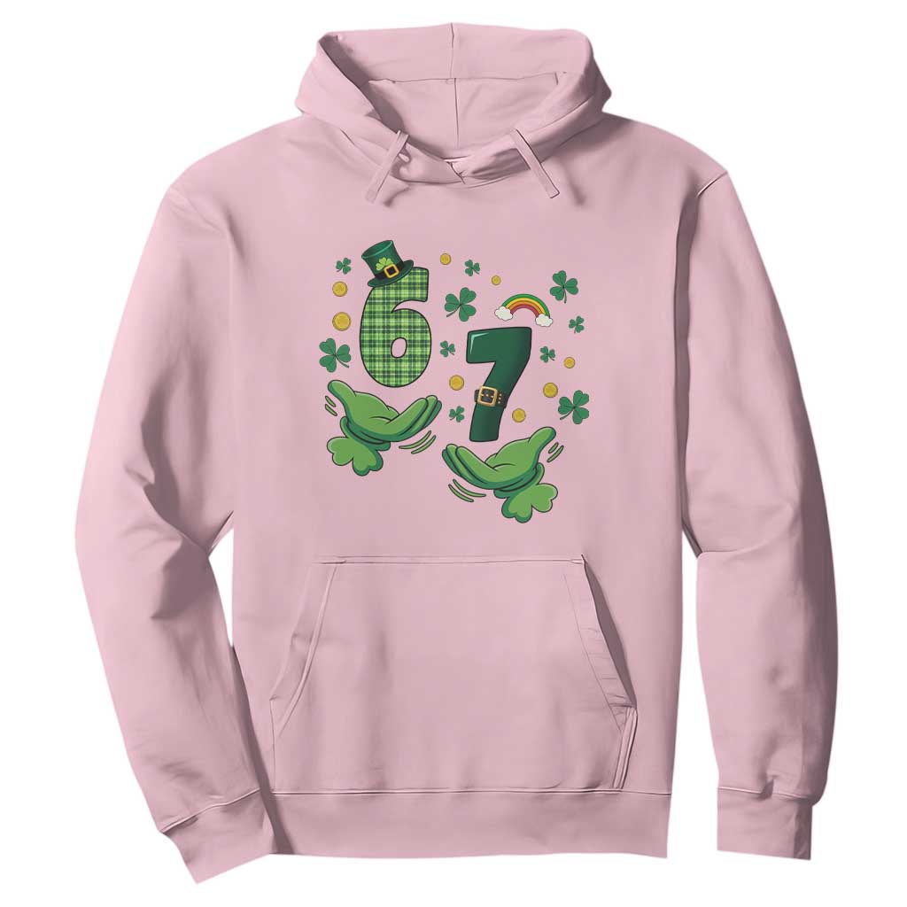67 St Patricks Day Hoodie Funny Six Seven Hands Meme TS14 Light Pink Print Your Wear