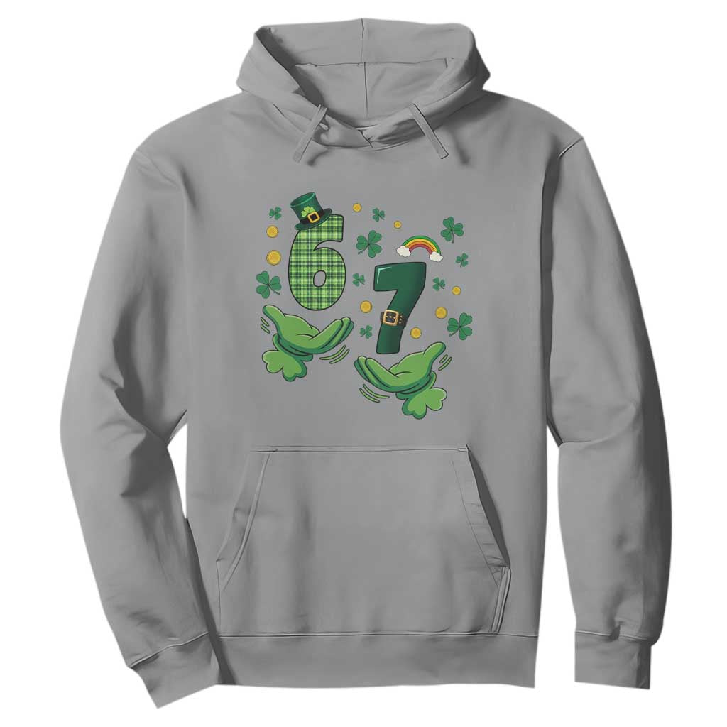 67 St Patricks Day Hoodie Funny Six Seven Hands Meme TS14 Sport Gray Print Your Wear