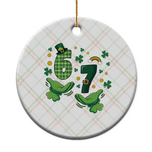 67 St Patricks Day Ceramic Ornament Funny Six Seven Hands Meme TS14 1pc Christmas Plaid Print Your Wear