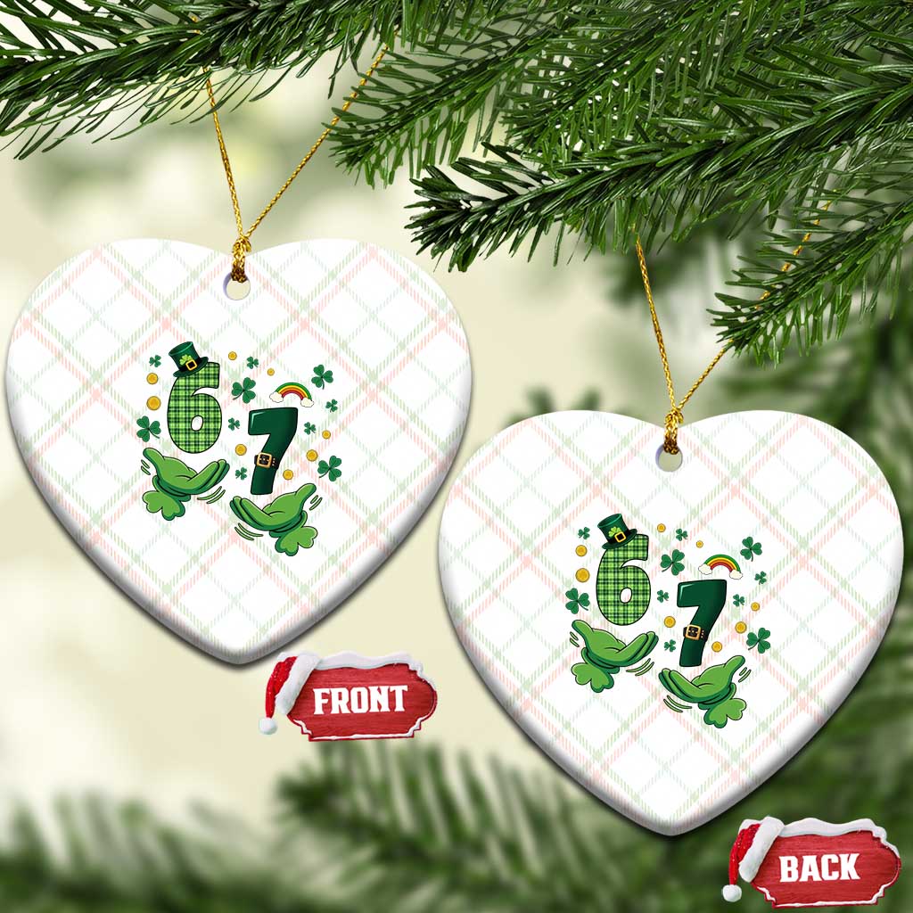 67 St Patricks Day Ceramic Ornament Funny Six Seven Hands Meme TS14 Print Your Wear