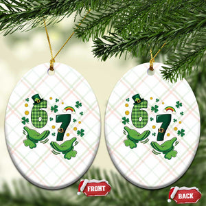 67 St Patricks Day Ceramic Ornament Funny Six Seven Hands Meme TS14 Print Your Wear