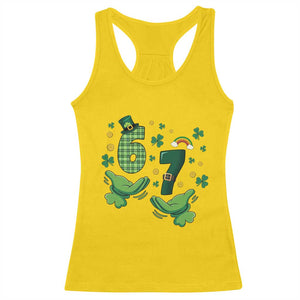 67 St Patricks Day Racerback Tank Top Funny Six Seven Hands Meme TS14 Daisy Print Your Wear