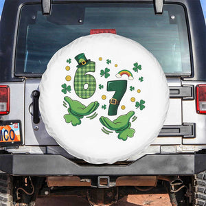 67 St Patricks Day Spare Tire Cover Funny Six Seven Hands Meme TS14 No hole White Print Your Wear